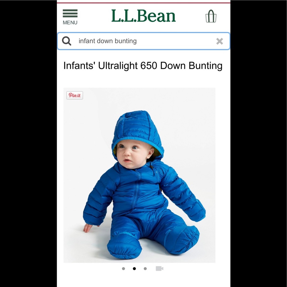 LL Bean Down Infant Bunting
